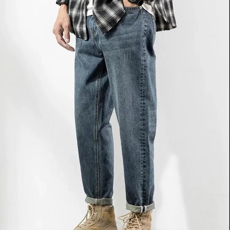 Jeans Spring and Autumn Trend All-match Straight Loose Men's Casual Trousers