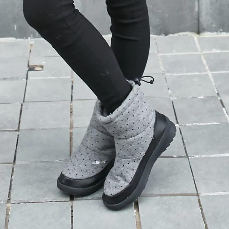 Women's Wear-resistant Ski Boots Down Warm Boots Winter Thick Cotton Shoes Outsole Home Shoes Mother Boots