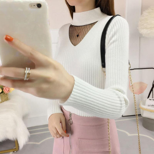 Autumn/Winter Turtleneck Sweater European and American Style Slim Knit Jacket Thicken Casual Youth Women's Top