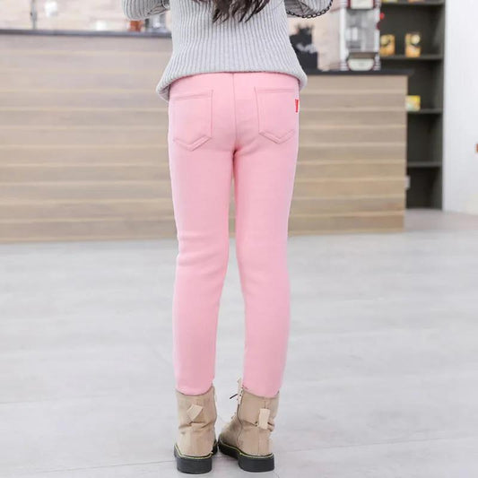 Girls' Leggings and Velvet Children's Pencil Pants Thickened Warm Children's Pants Baby 2021 Children's Clothing Autumn and Winter Wear