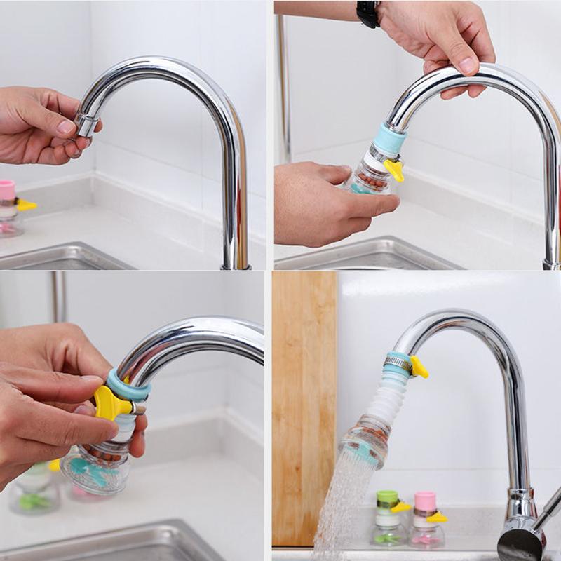 2PS Splash-proof Faucet Shower Filter Kitchen Basin Water Filter Swivel Telescopic Universal Sprinkler Water Saver