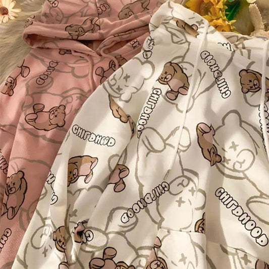 Sweater Women's Trendy Ins Spring and Autumn Students Korean Version Loose Hooded Lazy Wind Thin Coat