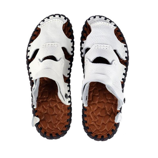 First Layer Cowhide Men's Sandals Men's Driving Shoes Korean Casual Beach Shoes