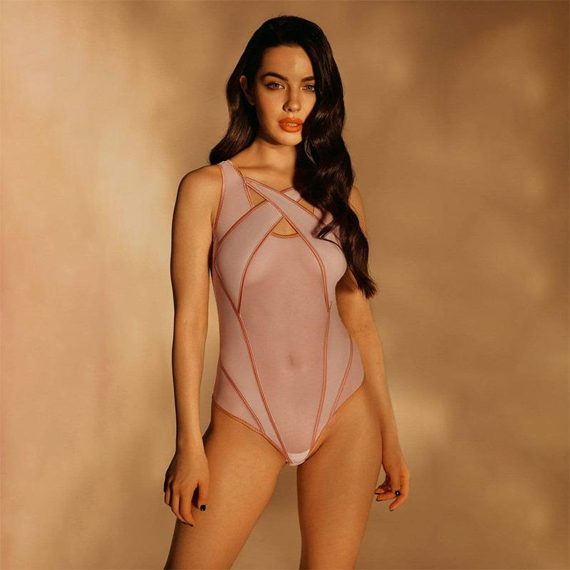 Summer Fashion Sexy Mesh Perspective Hollow Bodysuit