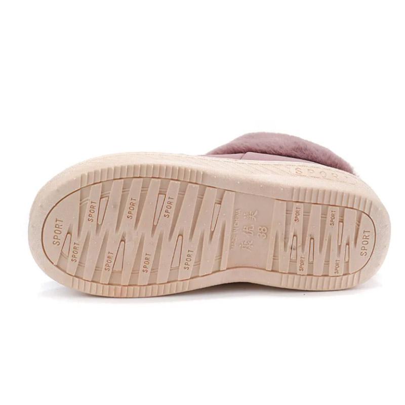 Women's Winter Bag with Cotton Slippers Warm and Waterproof Home Furry Slippers Plus Velvet Thick Cotton Shoes