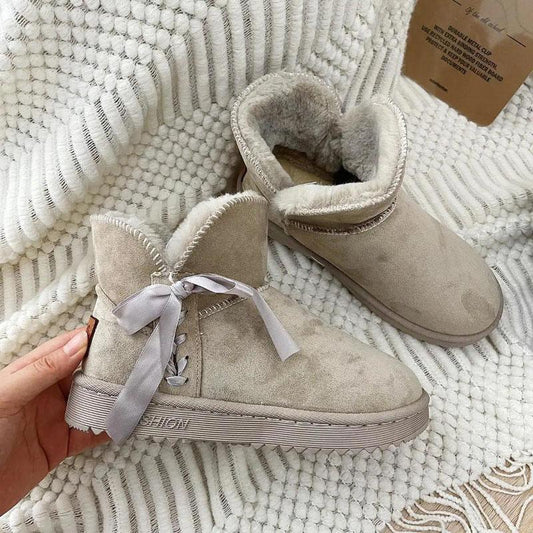 Plus Velvet Padded Warm Winter Snow Boots Women's Winter One-step All-match Outer Wear Bread Cotton Shoes