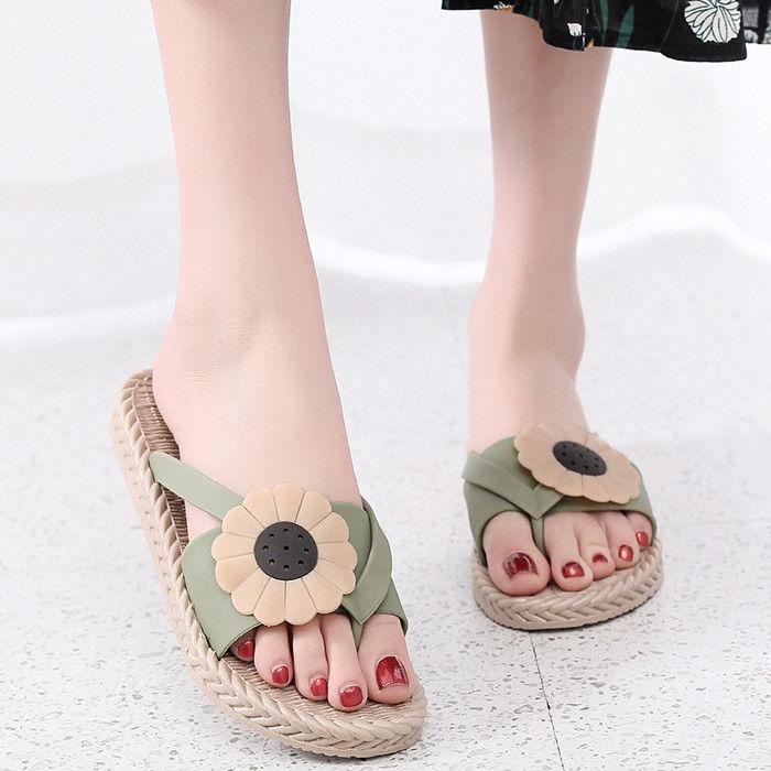 Outer Wear Flat Sandals and Slippers Women Summer Fashion All-match Flip-flops Vacation Beach Sandals