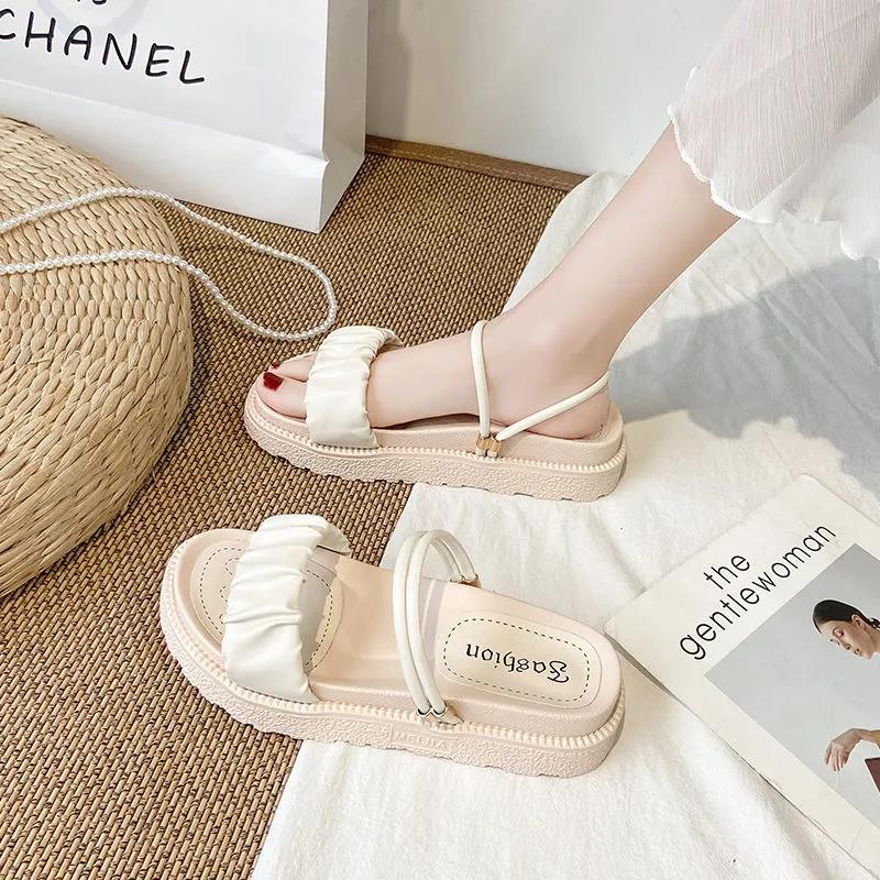 Trifle Platform Sandals Female Summer Fairy Style Student Fashion Roman Flats