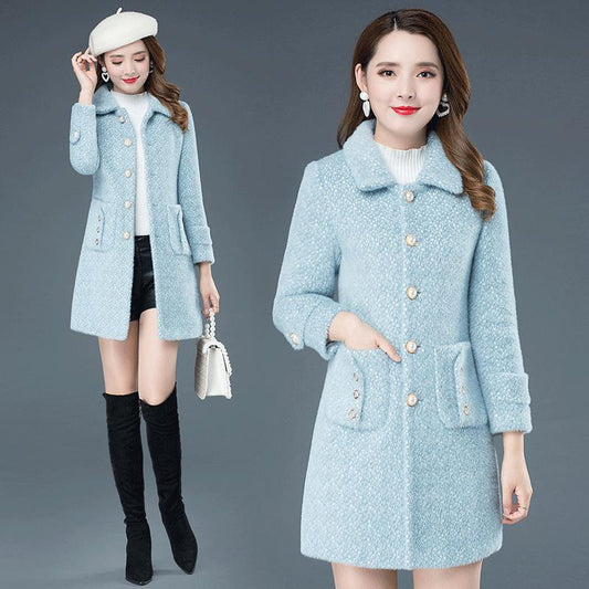 Winter Fashion Elegant Women's Cotton-padded Jacket Temperament Queen Fan Mink Velvet Thick Warm Fur Coat