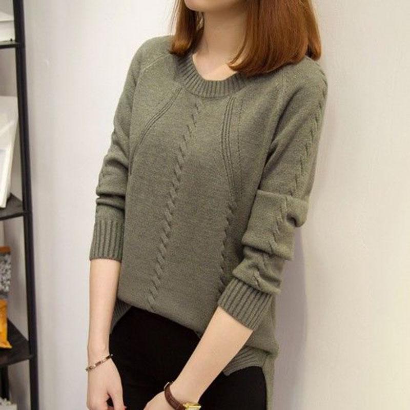 Long Sleeve Sweater Soft Loose Top Sweater Women's Fashion Autumn Winter Round Neck Sweater