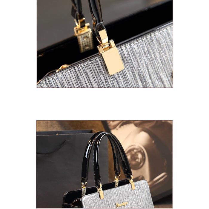 Fashion Minimalist Patent Leather Handbag Female Bright Skin Wild Messenger Bag Women Shoulder Bag