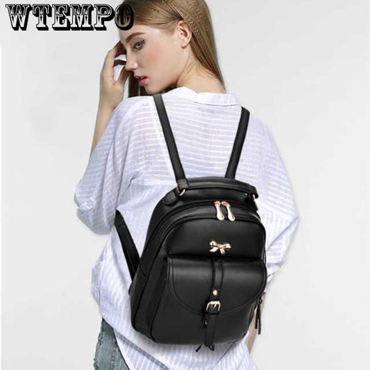 Fashion Pu Leather Women Backpack Simple Style Backpack Women College Backpack