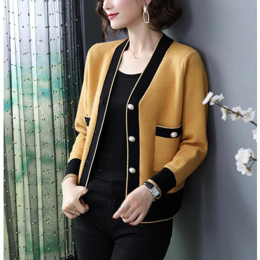 Spring and Autumn Tide Sweater February and August Jacket Women Loose Knit Cardigan Short