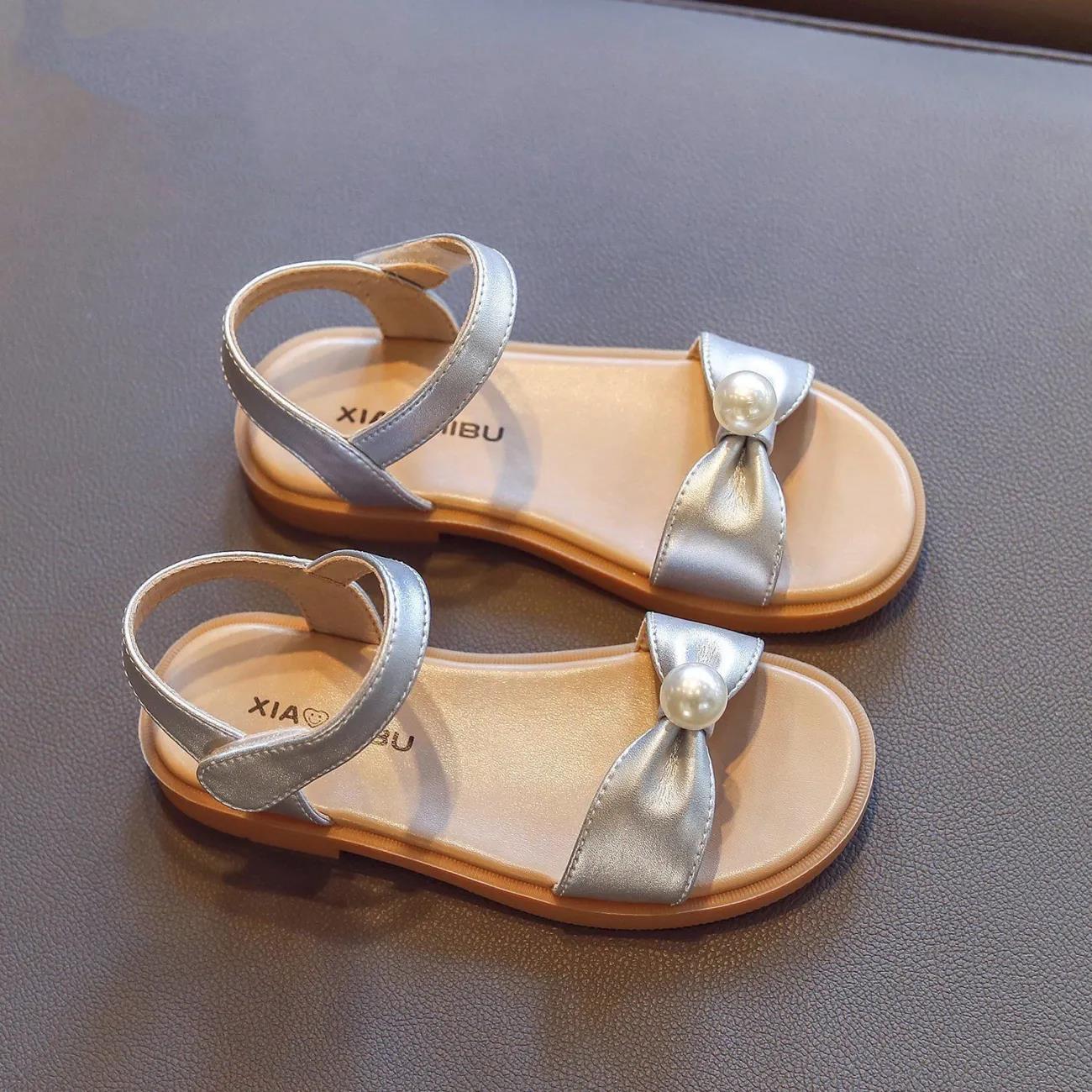 Girls' Sandals In Summer Soft Soled Non Slip Little Girls' Flat Beach Shoes Children's Princess Cool Shoes