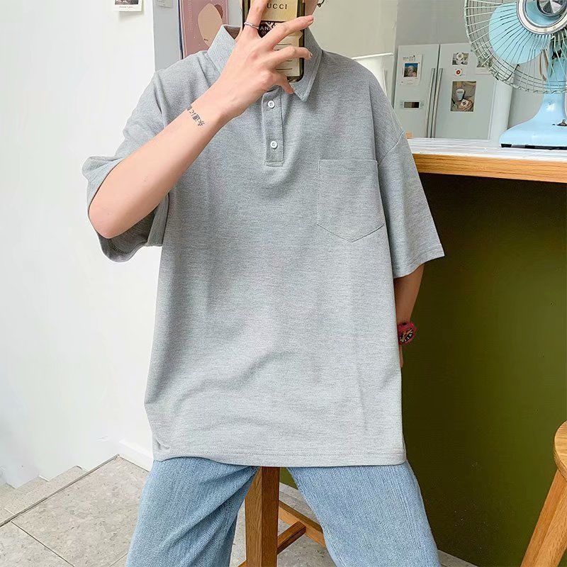 Men's Short-sleeved T-shirt Summer New Fake Two-piece Shirt Trendy Casual Loose All-match Clothes