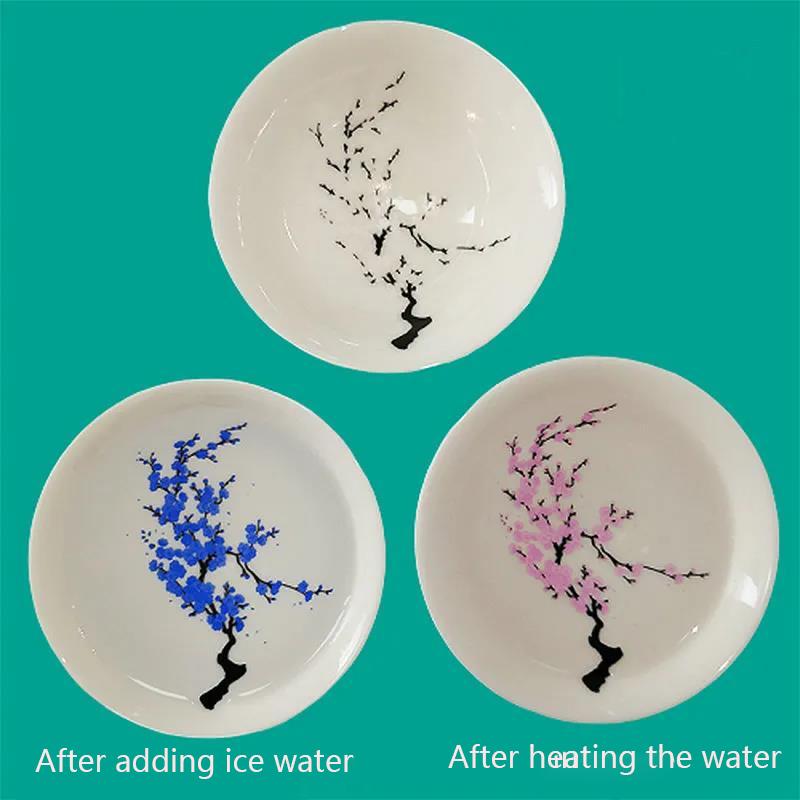 Japanese Cold Color Changing Cup, Cherry Wine Glass, Peach Blossom Cup, Ceramic Wine Glass, Sake Cup, Cold Change