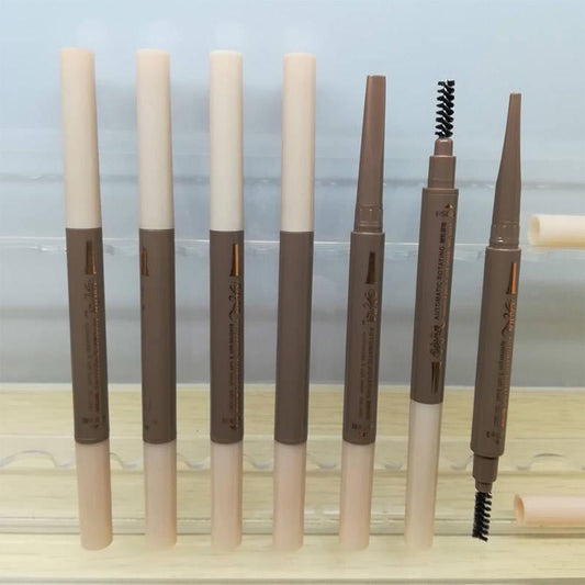 Eyebrow pencil beginner double-headed eyebrow pencil Duckbill flat eyebrow pencil waterproof