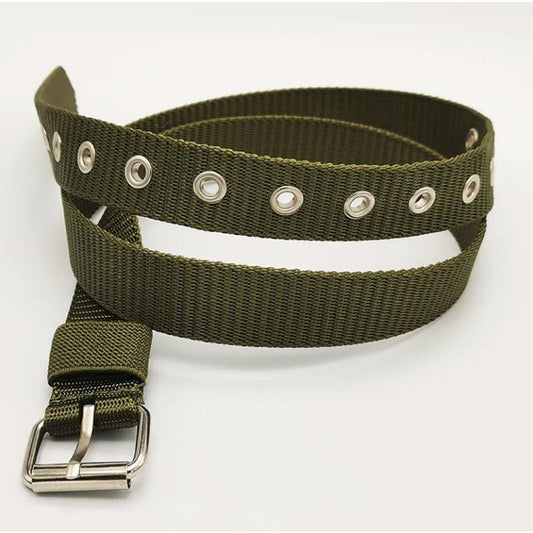 Canvas Belt Neutral Wind Pin Buckle Narrow All-match Simple Student Tooling Denim Military Training Breathable Punch-free Belt