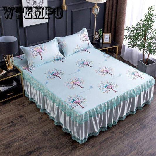 Flat Sheet Home Textile Summer Bed Sheet Pillowcase Set Cool Bed Mat
