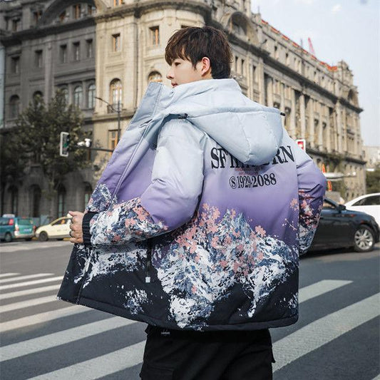 Winter Men's Cotton-padded Jacket Thickened Short Style Fashion Couple Down Padded Jacket