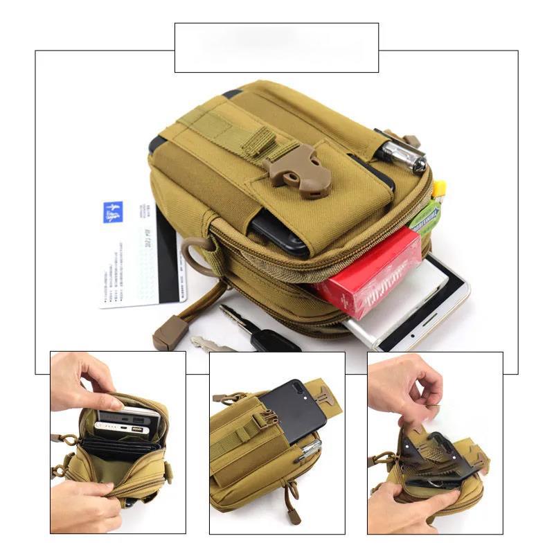 Men's Mountaineering Cycling Multifunctional Waist Bag Mobile Phone Bag Outdoor Travel Hiking Waist Bag Sports Tactical Bag