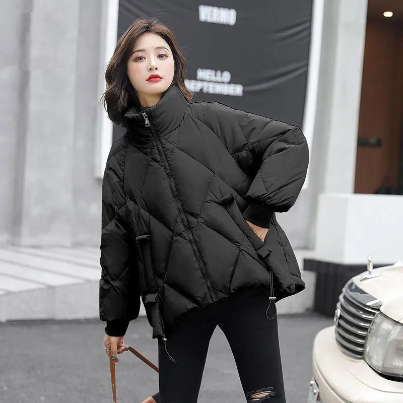 Down Jacket Women's Casual All-match White Velvet Stand-up Collar Jacket To Keep Warm