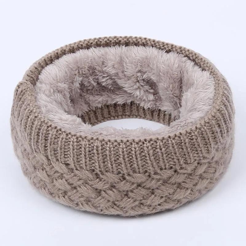 Women Thickened Scarf Neck Scarf Winter Wool Collar Knitted Ring Scarf Men Gifts