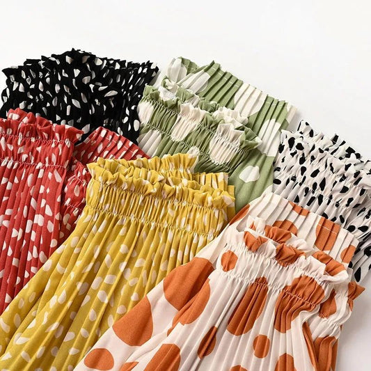Summer Children's Chiffon Trousers Girls' Casual Pants Closed Wave Point Anti-mosquito Nine-point Pants Summer Cool Pants Children's Harem Pants
