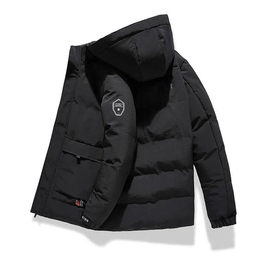 Winter Padded Jacket Men's Plus Velvet Thick Warm Sports Casual Jacket Young and Middle-aged Men's Winter Warm Down Jacket