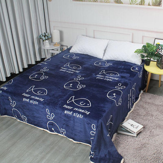 Multifunctional Flannel Sheets Soft Thick Warm Double Quilt Coral Fleece Blanket Autumn and Winter