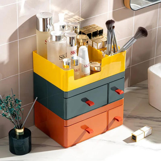 Dormitory Cosmetics Storage Rack Storage Box Drawer Type Multifunctional Household Desktop Storage Tidy Dust-proof Dressing Table