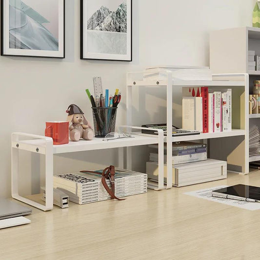 Desktop Shelf Desk File Storage Rack Bay Window Table Multi-layer Wrought Iron Desk Kitchen Finishing Shelf Divider Single Layer
