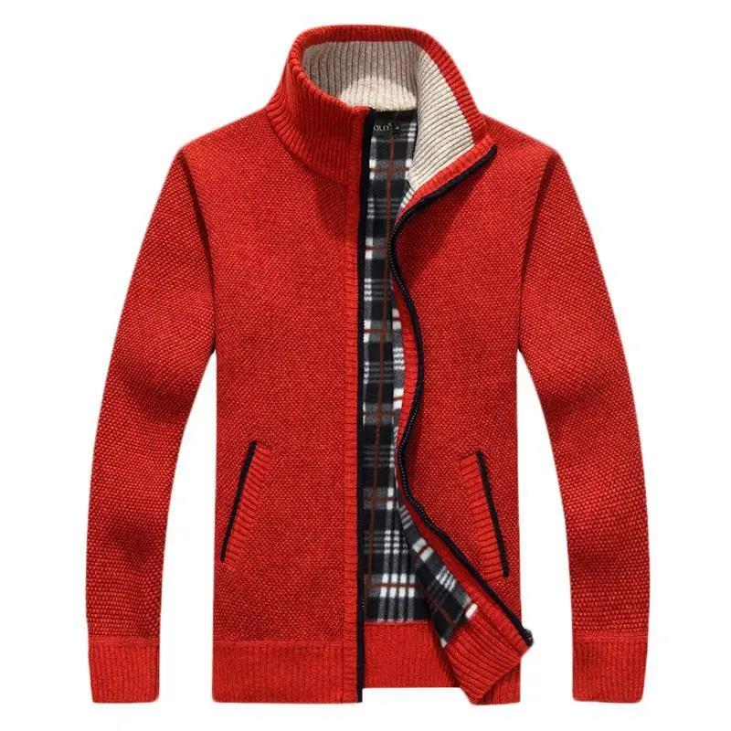Autumn and Winter Men's Sweater Velvet Thick Warm Casual Cardigan Shirt Loose Fashion Men's Sweater