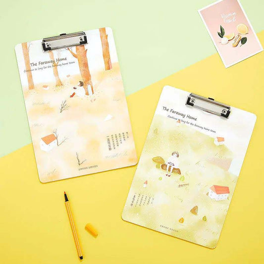 Cartoon A4 Board Clip Paper Wood Folder Board Writing Pad Folder Office Stationery