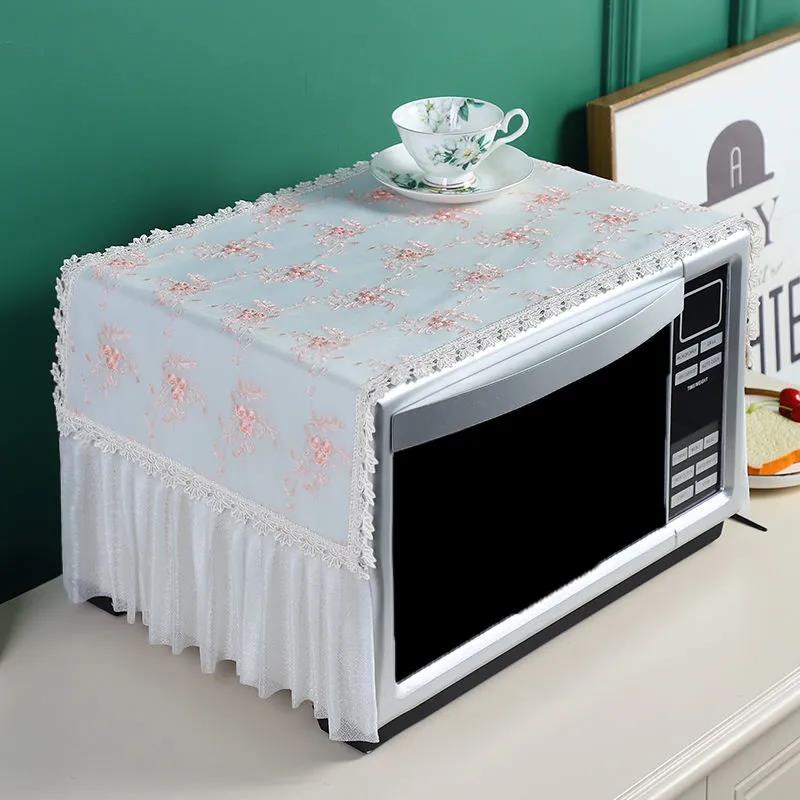 Microwave Oven Cover Towel Oil-proof Universal Fashion Breathable Lace Embroidered Non-slip Dust Cover