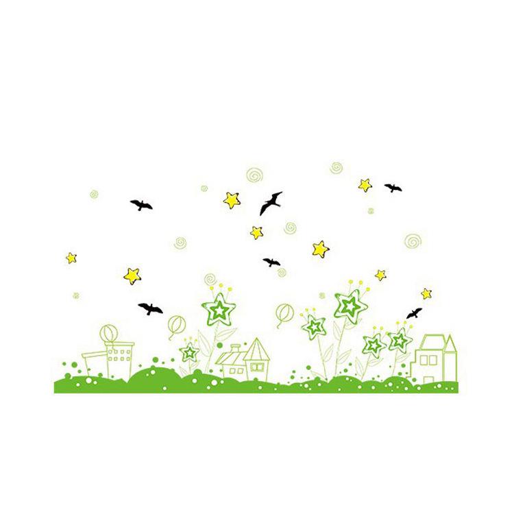 Five-pointed star garden skirting wall stickers room decoration kindergarten classroom wallpaper