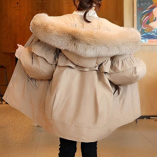Girls' Padded Clothes Winter Plus Velvet Thickening Western Style Children's Padded Jacket Middle-aged Children's Padded Jackets Mid-length Coat