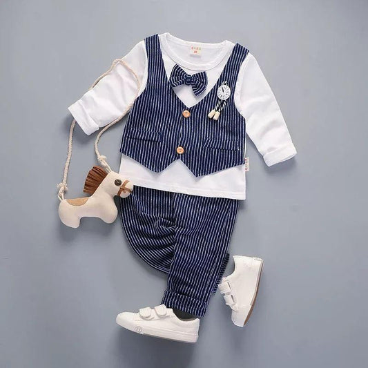 Baby Suit Three-piece Suit Children Boy Suit Kids British Style Flower Girl Dress Tide