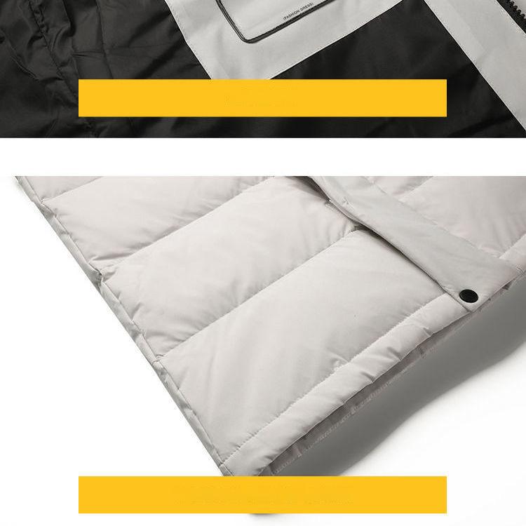 Winter Down Jacket Men's Mid-length Hooded Jacket Over-the-knee Korean Style Loose Thick Couple Winter Jacket Trend