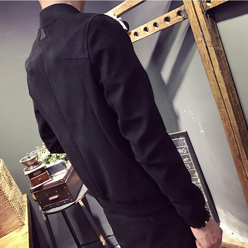 Autumn and Winter Men's Jacket Plus Velvet Korean Trend Youth Jacket Men's Casual Handsome Baseball Uniform Suede Top