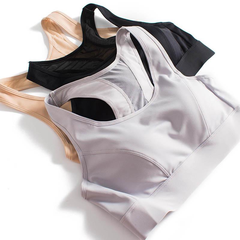 Beautiful Back High-strength Sports Underwear Running Fitness Yoga Anti-shock Shock-proof Large Size Breathable Mesh Gathered Simple Vest Bra