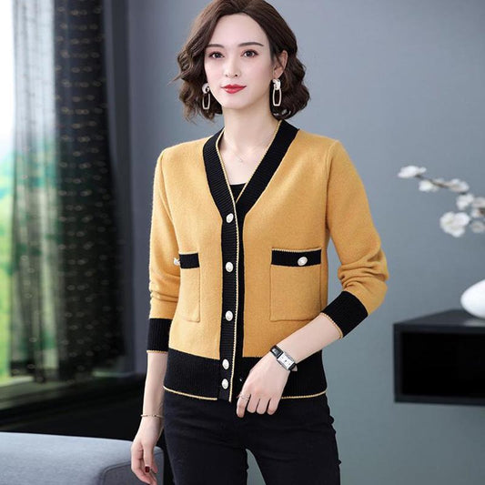 Spring and Autumn Tide Sweater February and August Jacket Women Loose Knit Cardigan Short