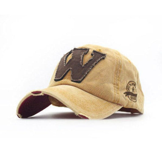 Cotton Letter W Baseball Cap Retro Outdoor Sports Caps Women Bone Gorras Curved Fitted