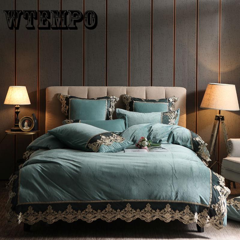 Brand Winter Bedding Set Velvet Fleece Bedding 4pcs/set Duvet Cover Flat Sheet Pillowcase