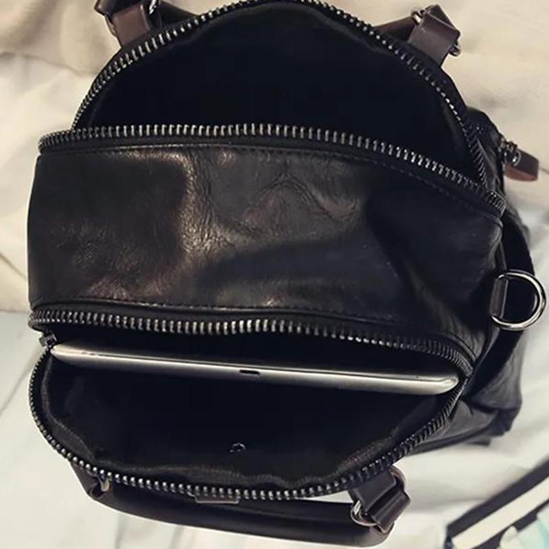 Cowhide Backpack Women Fashion Trend Wild Student Backpack Large Capacity Shoulder Bag Handbag Women