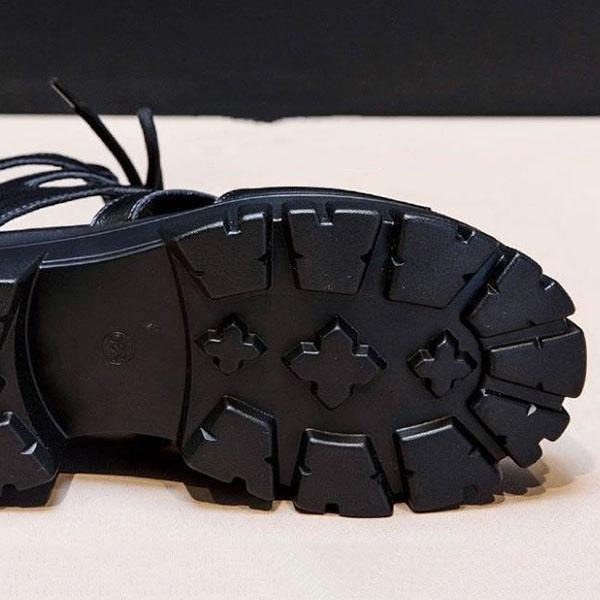 Female Summer Hollow Out Breathable Roman Sandals Women's Large Size All-match High-heeled Platform Black Sandals