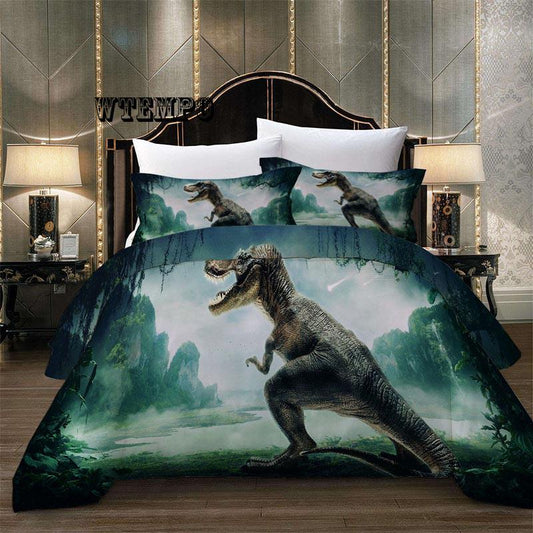 Quilt Set 3pcs Dragon Bedding Set Sheet Set Knitted Textile Cotton Comfortable Duvet