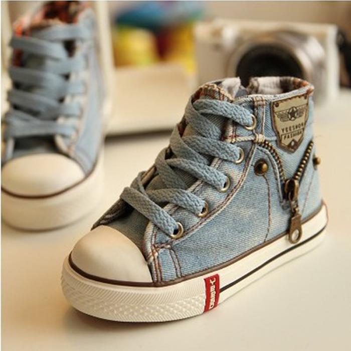 Boys Sneakers Brand Kids Shoes for Girls Jeans Denim Casual Child Flat Boot