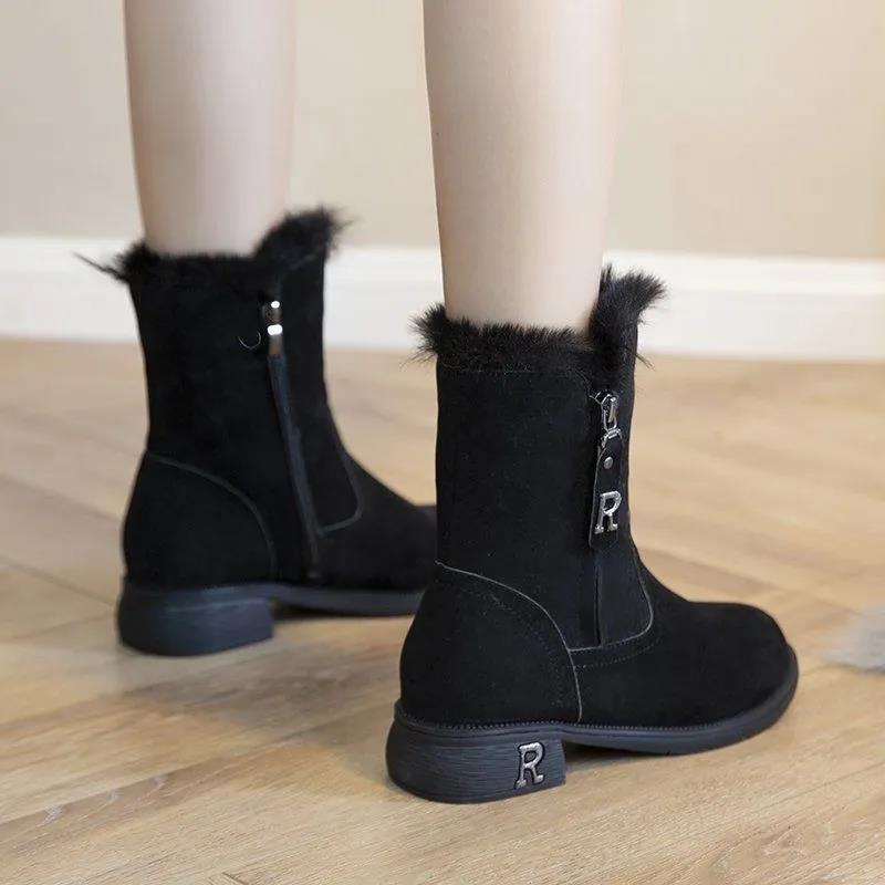 Winter Snow Boots Women Plus Velvet Thick Warm Cotton Shoes Cold-resistant Non-slip Waterproof Short Boots