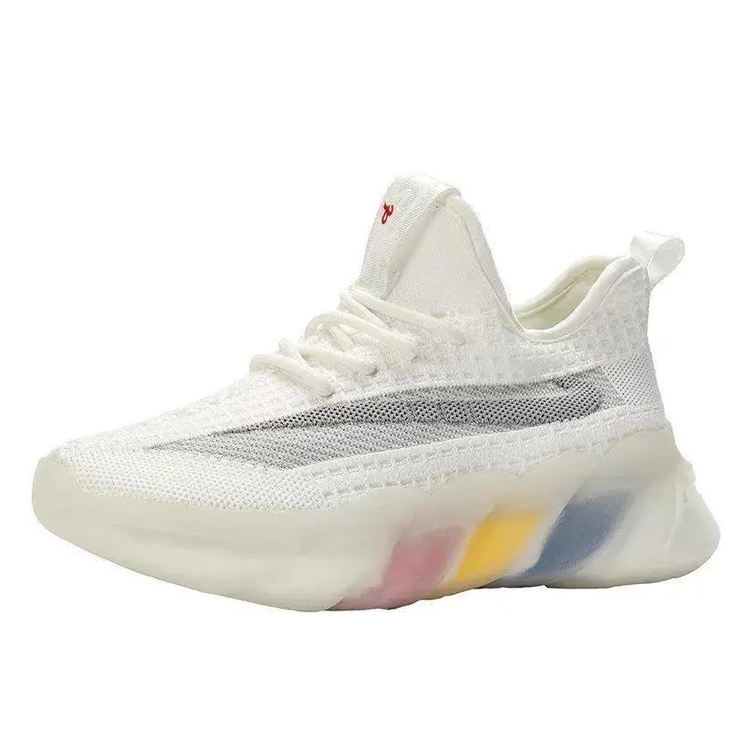 Women's Flying Woven Sneakers Summer Breathable Mesh Thin Lightweight Jelly-soled Coconut Shoes Casual Shoes